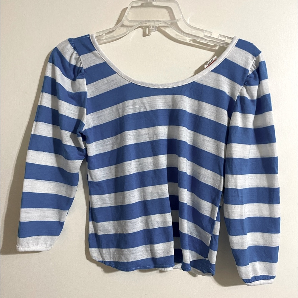 Vintage Blue & White Striped Blouse